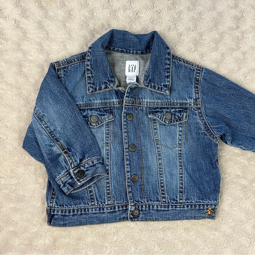Baby Gap Denim Jean Jacket Size 6-12 Months Gray Lining